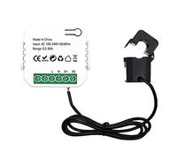 Cpolebev Tuya Smart Life WiFi Medidor de EnergíA 80A con Abrazadera de Transformador de Corriente KWh Monitor de Potencia EstadíSticas de Electricidad 110V 230V
