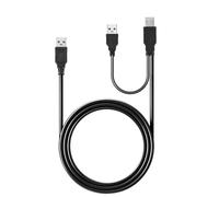 Cpolebev USB 2.0 Tipo A Hembra a Dual USB A Macho Cable Cuerda de Y Divisor Negro