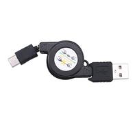Cpolebev USB Tipo C USB 3.1 Cable Retráctil Cargador De Carga Tipo-C Cable USB-C Negro