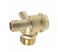 Cpolebev Valvula de Retencion para Compresor de Aire Conector de Tubo 3/8" Rosca Hembra Dorado