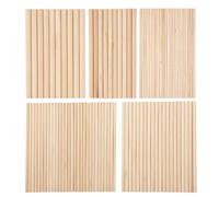 Cpolebev Varillas de Pasador de 100 Piezas Varilla de Pasador de Madera Artesanal Palos de Madera de 1/8,3/16,1/4,5/16,3/8X6 Pulgadas para Manualidades, Varita de Cinta de Boda DIY