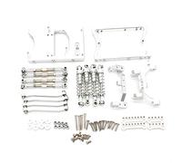 Cpolebev Varillas de Tracción de Chasis de Metal Servo Soporte de Montaje Fijo Amortiguador para MN D90 D91 Mn99S 1/12 RC Car Piezas de Actualización, Plateado