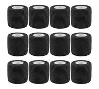 Cpolebev Vendaje EláStico Autoadhesivo Negro de 12 Piezas Vendaje EláStico Fijo Deportivo de 5 Cm para Lesiones Deportivas y Tratamiento de Mascotas
