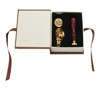 Cpolebev Wconjunto de Sello de Sello de, 6 Unids Botanical Sello de de Sellado Brass Cabeza+ 1Unids Manejar de Madera con una Caja de Regalo Vintage