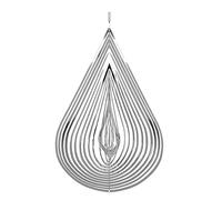 Cpolebev Wind Spinner Agua en Forma de Gota de Acero Inoxidable 3D Efecto de Luz Que Fluye DecoracióN para JardíN Al Aire Libre DecoracióN Colgante Regalo