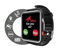 CPR Guardian III Reloj Localizador Personas Mayores - Localizador GPS Ancianos con Detector de Caidas, Boton Emergencia Ancianos y Llamadas de Telefono (Negro)