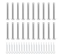 CPROSP 20 Piezas Pasadores de Horquilla de un Solo Orificio 8*70mm & 20 Pasadores Partidos, Juego de Pasador de Bloqueo in Acero Galvanizado,para Metal Dispositivos, Muebles Instalación