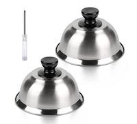 CPROSP 2X Campanas para Hamburguesas de Acero Inoxidable 16 * 9 cm, Tapa para Hamburguesas con 1 Mini Destornillador