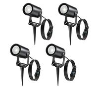 CPROSP 4 Pcs Luces LED Exterior Gu10 con Espiga, 5W 3000K Blanco Cálido, Iluminacion Jardin Con Conector Impermeable, Iluminacion Exterior Para Jardín, Terraza, Caminos, Estanque, IP65
