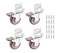 CPROSP 4 Redas para Cuna Ruedas con Freno en L φ32mm, Ruedas para Cuna de Bebe, Soporte Hasta 45KG, Ruedas Giratorias Silencio, Apto para Muebles, Soportes de Flores, Cunas