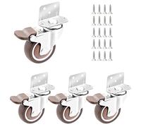 CPROSP 4 Redas para Cuna Ruedas con Freno en L φ50mm, Ruedas para Cuna de Bebe, Soporte Hasta 75KG, Ruedas Giratorias Silencio, Apto para Muebles, Soportes de Flores, Cunas