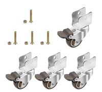 CPROSP 4 Redas para Cuna Ruedas con Freno en U φ38mm, Ruedas para Cuna de Bebe, Soporte Hasta 60KG, Ruedas Giratorias Silencio, Apto para Muebles, Soportes de Flores, Cunas, 20MM Apertura de la Placa
