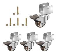 CPROSP 4 Redas para Cuna Ruedas con Freno en U φ38mm, Ruedas para Cuna de Bebe, Soporte Hasta 60KG, Ruedas Giratorias Silencio, Apto para Muebles, Soportes de Flores, Cunas, 25MM Apertura de la Placa