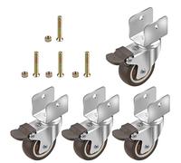CPROSP 4 Redas para Cuna Ruedas con Freno en U φ50mm, Ruedas para Cuna de Bebe, Soporte Hasta 75KG, Ruedas Giratorias Silencio, Apto para Muebles, Soportes de Flores, Cunas, 25MM Apertura de la Placa