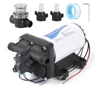 CPROSP Bomba de Agua 12v, 11,3L/min 49,2W, Bomba de Membrana Autocebante | Bomba de Diafragma con Interruptor de Presión; 3,8Bar (55Psi); para Caravanas, Autocaravanas, Barcos; para Autocaravana