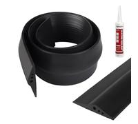 CPROSP Burlete Goma Puerta Garaje 1.5 M * 78 mm con Adhesivo, Altura 14 mm, Junta de Umbral para Puerta de Garaje, Evita las Filtraciones de Agua y Viento y es Fácil de Instalar