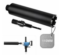 CPROSP Corona de perforación de diamante UNC de 1¼ pulgadas con adaptador SDS Plus, corona de núcleo DM 110 mm, L 420 mm, broca para perforación en hormigón, hormigón armado, mampostería y piedra