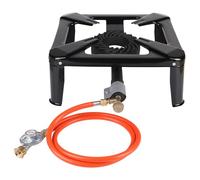 CPROSP Hornillo de Gas Hierro Fundido 10kw, Quemador Gas Butano | Cocina Gas Camping para Outdoor Acampada; con 1,5m Manguera y Regulador Presión 50mbar