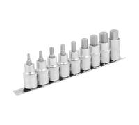 CPROSP Juego de 9 Piezas Puntas de Vaso 1/2'', 4 5 6 7 8 10 12 14 16 mm con Riel de Enganche, Llaves de Vaso para Taladro 1/2 para Llaves de Impacto