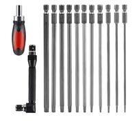 CPROSP Juego de Destornilladores Torx de 150mm de Longitud, con 2 Destornilladores Torx, T6,T7,T8,T9,T10,T15,T20,T25,T27,T30,T40, Acero S2, Cabeza de Estrella