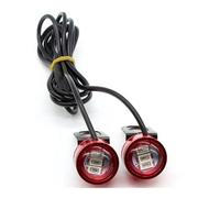 CPTDE Intermitentes LED 2 X DC 12V Rojo DRL Espejo Retrovisor De | 2 X DC 12V Rojo DRL Espejo Retrovisor De Motocicleta Ojo 3 LED Luz Estroboscópica Flash Luces Señal Seguridad Aluminio