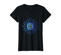 CPU Ciencia ficción Placa de Circuito Computación Camiseta gráfica económica, Mujer, Negro, XS