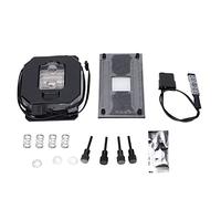 CPU Water Cooler with Digital Temperature Display, Liquid CPU Cooler, Brass Copper Water Block with RGB Lighting and Manual Controller for AM2 AM3 Sockets, PC Cooling System (Negra)