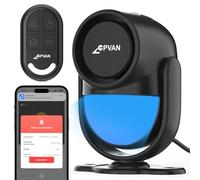 CPVAN Alarmas para Casa, 2.4GHz WiFi PIR Sensor de Movimiento de Alarma, Sistema Antirrobo Inalámbrico Puerta/Ventana para la Seguridad del Hogar con el Teléfono App de Alerta (Negro 1+1)