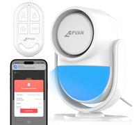 CPVAN Alarmas para Casa, 2.4GHz WiFi PIR Sensor de Movimiento de Alarma, Sistema Antirrobo Inalámbrico Puerta/Ventana para la Seguridad del Hogar con el Teléfono App de Alerta (Blanco 1+1)