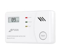CPVAN Detector de Monóxido de Carbono con Pantalla LCD, 10 Años CO Gas Alarma con Batería Reemplazable, Norma Europea EN50291 1-Pack