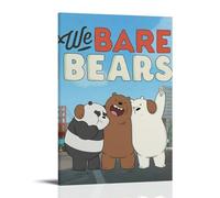 CPXBLHHW Póster de lienzo de anime clásico de We Bare Bears para pared, pintura decorativa para dormitorio, 40 x 60 cm, estilo marco