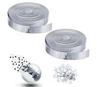 CPYJW 2 Rollos 3200 Piezas Azulejos Mosaico Cristal,Autoadhesivas De Espejo De Vidrio Espejo De Plata De Vidrio Cuadrados Mosaico Enmallado Para Manualidades Pared Cocina Baños(Plateado)