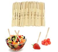 CPYJW 200 Piezas Tenedores Pequeños,Tenedores Desechables Tenedor De Merienda Tenedor De Fruta Tenedor De Patatas Fritas para Fiestas Cumpleaños Camping Y Pícnic (100mm)