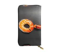 CPyuqw Cartera de cuero con estampado de alimentos saludables para mujeres y hombres, bolso de mano con tarjetero, bolsillo para monedas y compartimento para chequera, Camarones de sushi japonés
