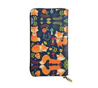 CPyuqw Cartera de piel con estampado de aguacate para mujeres y hombres, bolso de mano con tarjetero, bolsillo para monedas y compartimento para chequera, Lindo animal zorro flor, Talla única