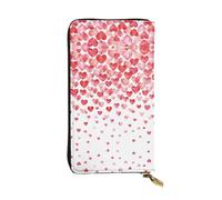 CPyuqw Cartera de piel con estampado de elefante para mujeres y hombres, bolso de mano con tarjetero, bolsillo para monedas y compartimento para chequera, Falling Red Hearts, Talla única