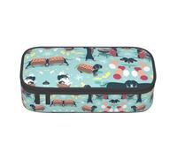 CPyuqw Estuche para lápices con estampado de pétalos de amapola, organizador de bolígrafos, suministros escolares, papelería, maquillaje y uso de oficina, Perros calientes y limonada, Talla única