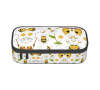 CPyuqw Introducción de varios estuches con estampado de verduras: organizador de bolígrafos multiusos, suministros escolares, papelería, maquillaje y uso de oficina, Flying Bees Daisy Honey, Talla