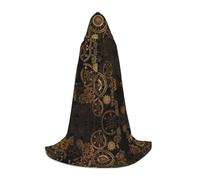 CPyuqw M - Capa con capucha de Halloween, unisex, reloj de engranajes, color bronce, estampado del siglo, bata de cosplay para Víspera de Todos los Santos, fiesta, carnaval