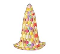 CPyuqw S Capa con capucha de Halloween - Bata unisex con estampado de helado para cosplay de Víspera de Todos los Santos, fiesta, carnaval