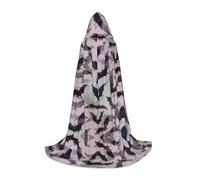 CPyuqw S Capa con capucha de Halloween - Bata unisex con estampado gris de murciélagos de Halloween para cosplay de Víspera de Todos los Santos, fiesta, carnaval