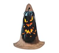 CPyuqw S Capa con capucha de Halloween - Bata unisex de Halloween con estampado de calabaza y murciélago para cosplay para Víspera de Todos los Santos, fiesta, carnaval