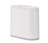 Cq acrylic Cubo de basura rectangular de plástico de 12 litros con tapa tipo prensa, contenedor de basura a prueba de perros de 3.17 galones para baño, tocador, dormitorio, cocina, sala de