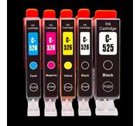 CQadsDyrx Cartucho Compatible PGI 525 CLI 526 para PGI 525 CL Funciona con IP4850 IP4950 MG5150 MG5250 MG6150 MG8150 MX885 MG5350(5color)