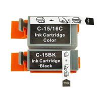 CQadsDyrx Cartucho de Tinta Compatible con Impresora I70 I80 SELPHY DS700 DSSarding IP90 Mini220 BCI15 BK C BCI-16 BCI16(1 Set)