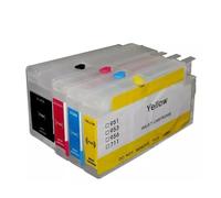 CQadsDyrx Cartucho de Tinta Recargable de 4pc con Chip de reinicio automático Compatible con H711 711xl 711 711xl para 711 T120 T520 120 520 DesignJet Plotters(Cartridge with ARC)
