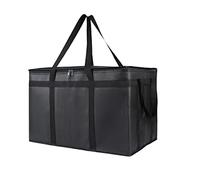 CQAHDSEVF Bolsas térmicas, Tamaños múltiples grises negros aislados de la comida campestre del ultramarinos de la pizza del refrigerador del bolso de la entrega de la comida(Black - Large 77l)