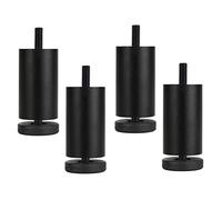 CQAHDSEVF Los Muebles, Patas de Mesa de Aluminio Ajustables con Protectores Multicolores de 6 a 30 cm, Paquete de 4, con Pernos.(Schwarz,15cm(5.9in))