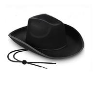 CQAHDSEVF Sombrero de vaquero del Oeste, 2 pcs Sombrero de Cowboy del Oeste Multicolor Unisex Poliéster Fiesta de disfraces Al aire libre Ajustable(Black)