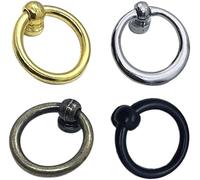 CQAHDSEVF Tiradores de anillo para cajones, Zinc Alloy Drawer Handles Multicolor Multiple Sizes 12 pcs(Silver,Style B)